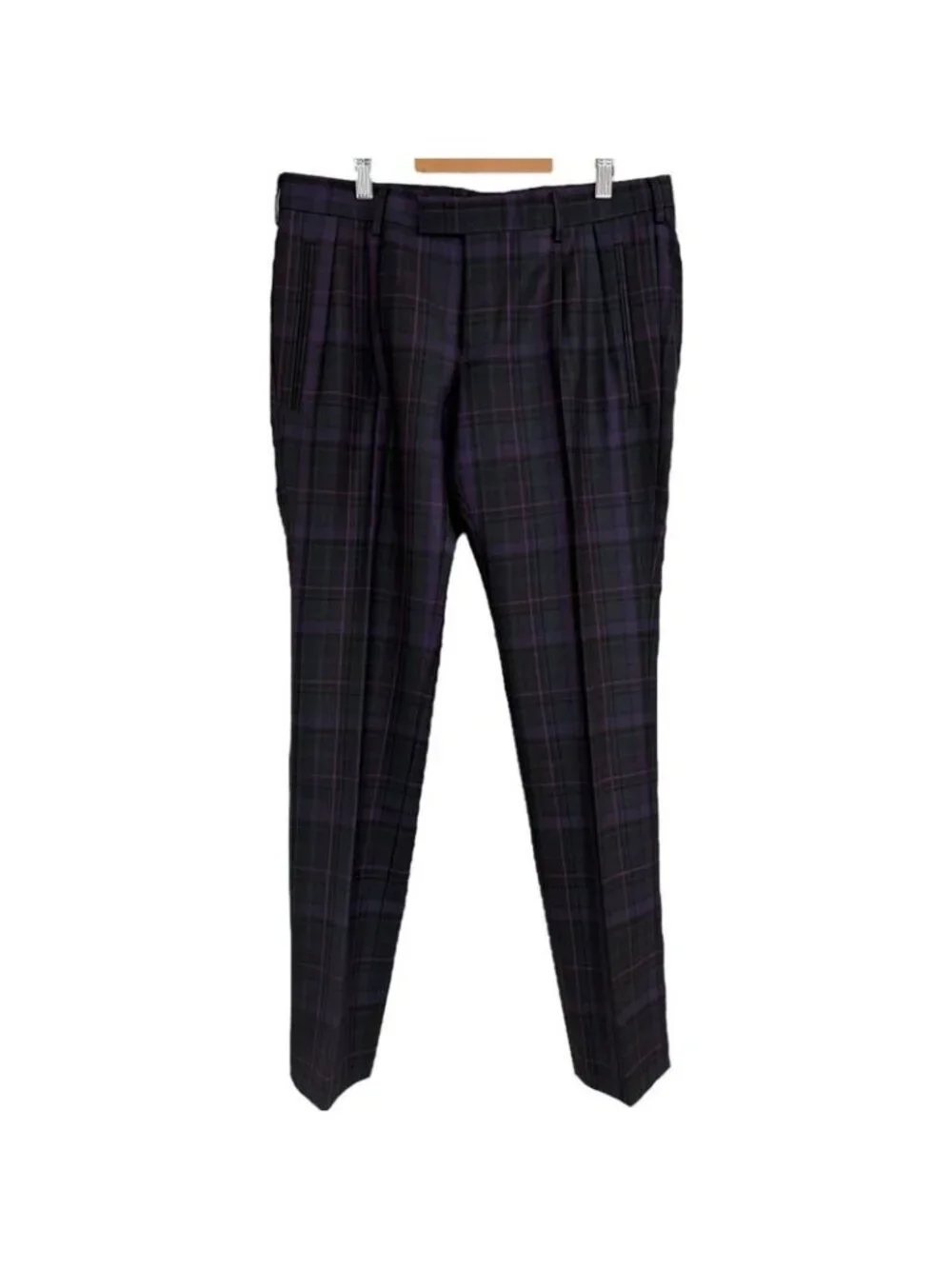 Gucci Checkered Slack Pants 44 Purple and Gray